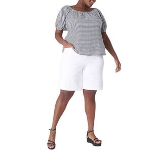 Lane Bryant New Classic White Longer Length Cotton Blend shorts size 26